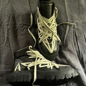 Leather lace boots mens